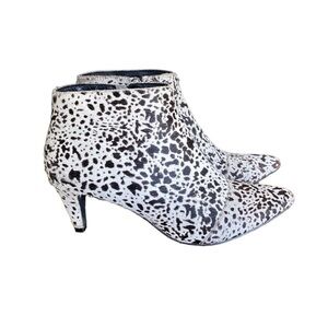 Matisse Nelson  Dalmatian Calf Hair Leather Pointed Toe Ankle Brazil Boot - 6m
